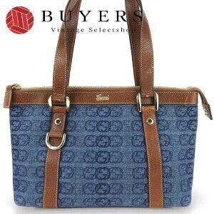 Gucci Handbag Interlocking Leather Denim Brown